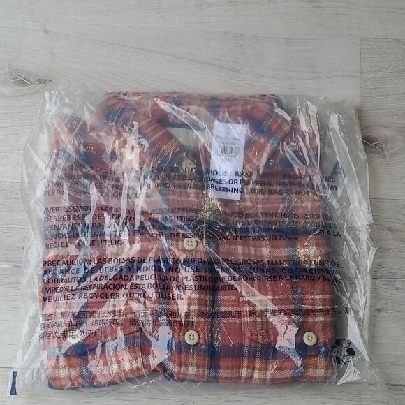 American Eagle Mens Shirt Flannel Button Up Chest Pockets Long Sleeve Medium Nwt - Picture 3 of 6